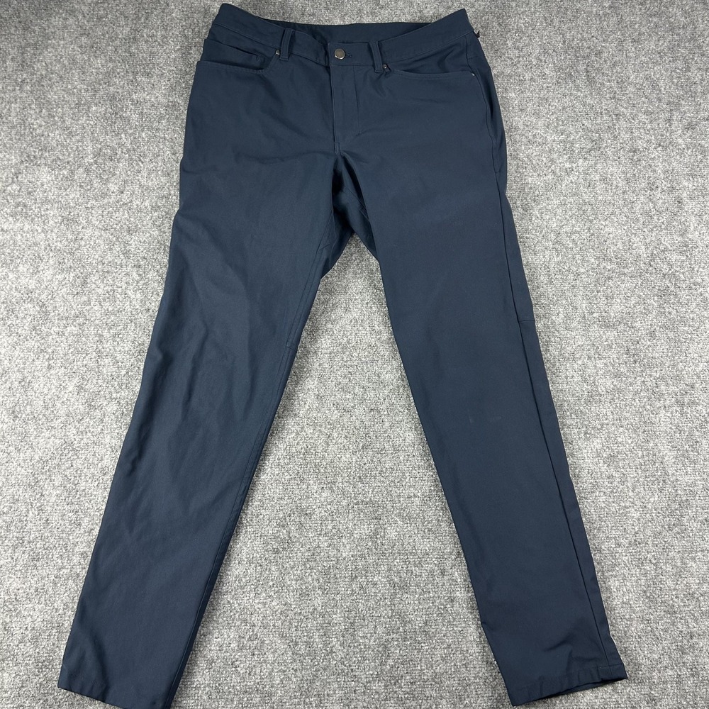 Lululemon‎ Pants Mens 32x31 Navy Stretch Casual Tapered Leg 5 Pocket Tech Travel